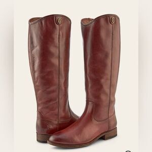 Frye Melissa Button 2 Cognac Leather Tall Boots